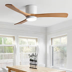 Large Low Profile Ceiling Fan with Light