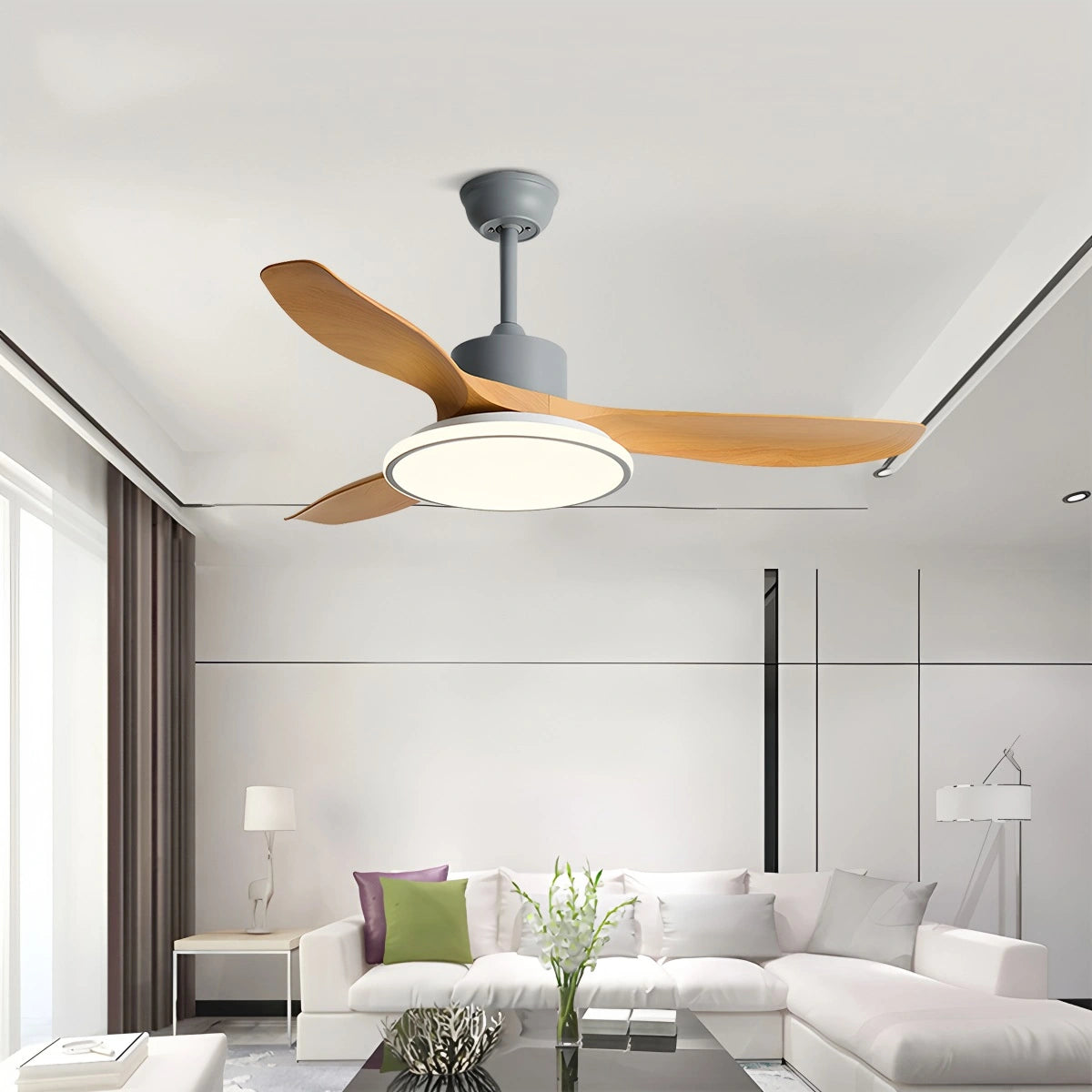 Modern 3 Blade Ceiling Fan with Light