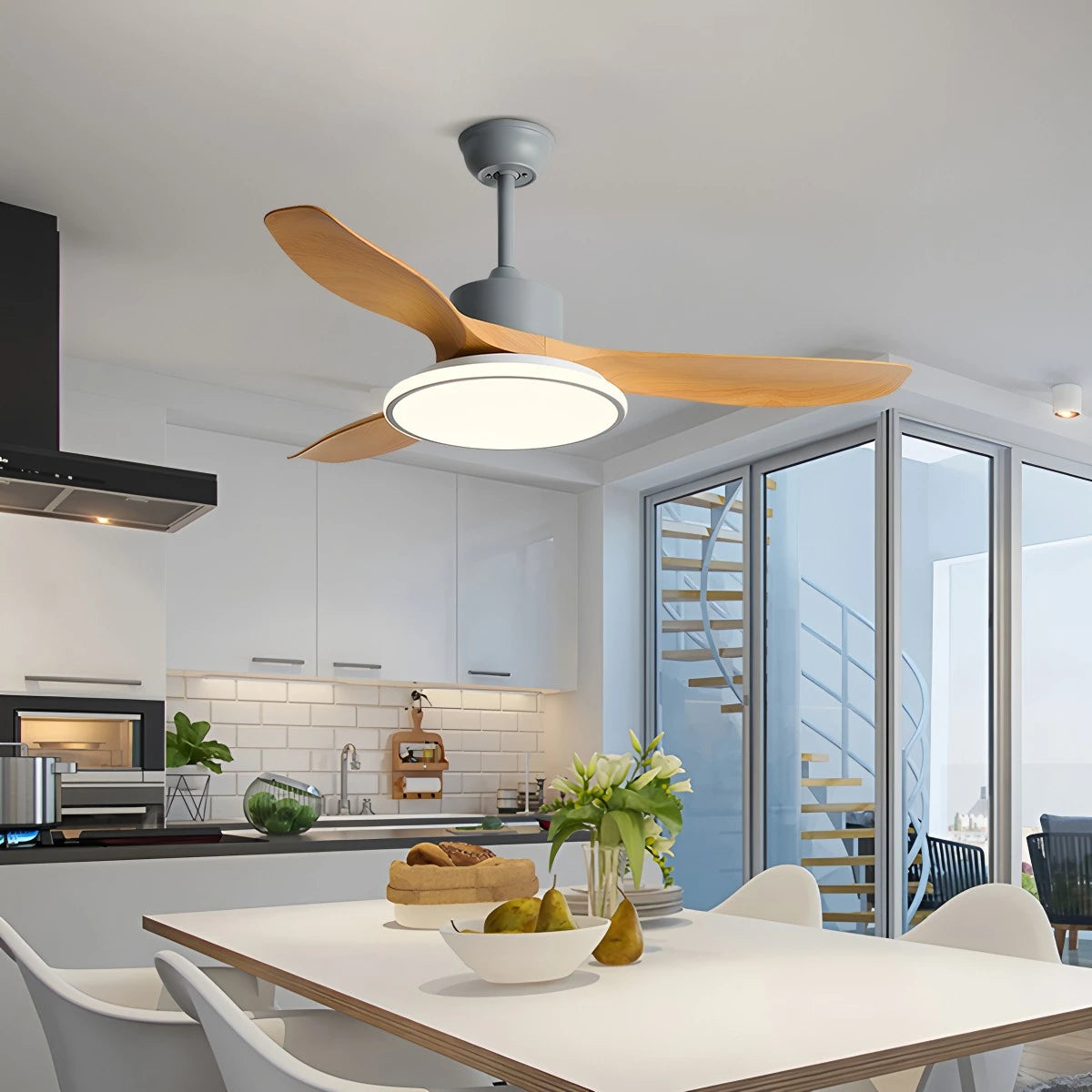 Modern 3 Blade Ceiling Fan with Light