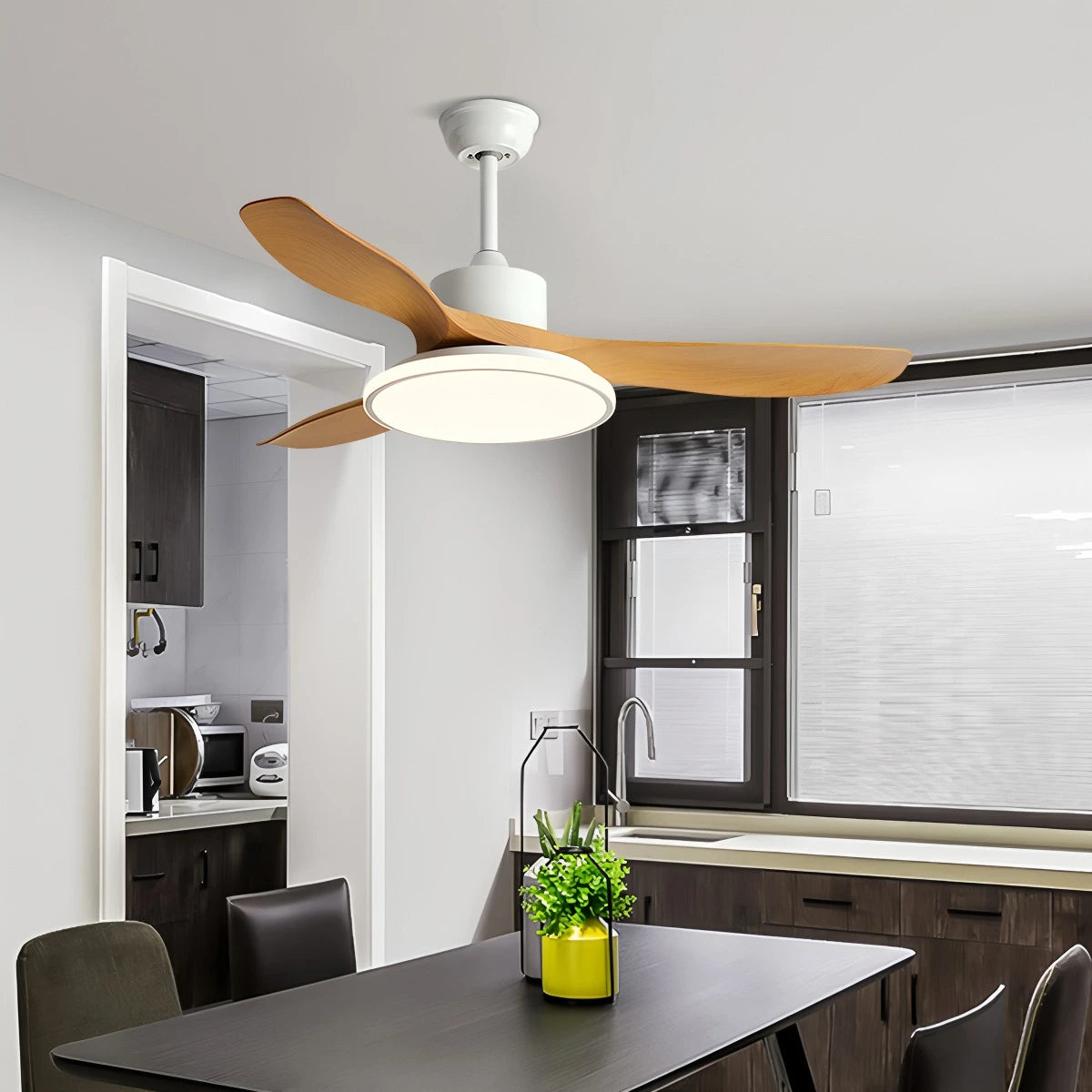Modern 3 Blade Ceiling Fan with Light
